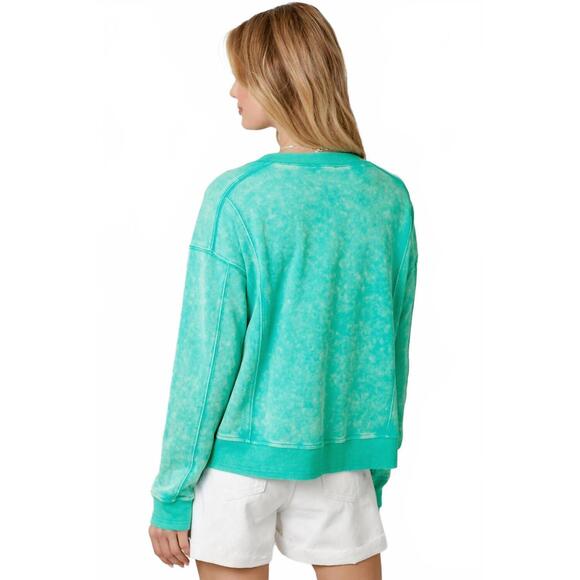 NEW MYSTREE jasmine sweatshirt in washed blue - Picture 3 of 3